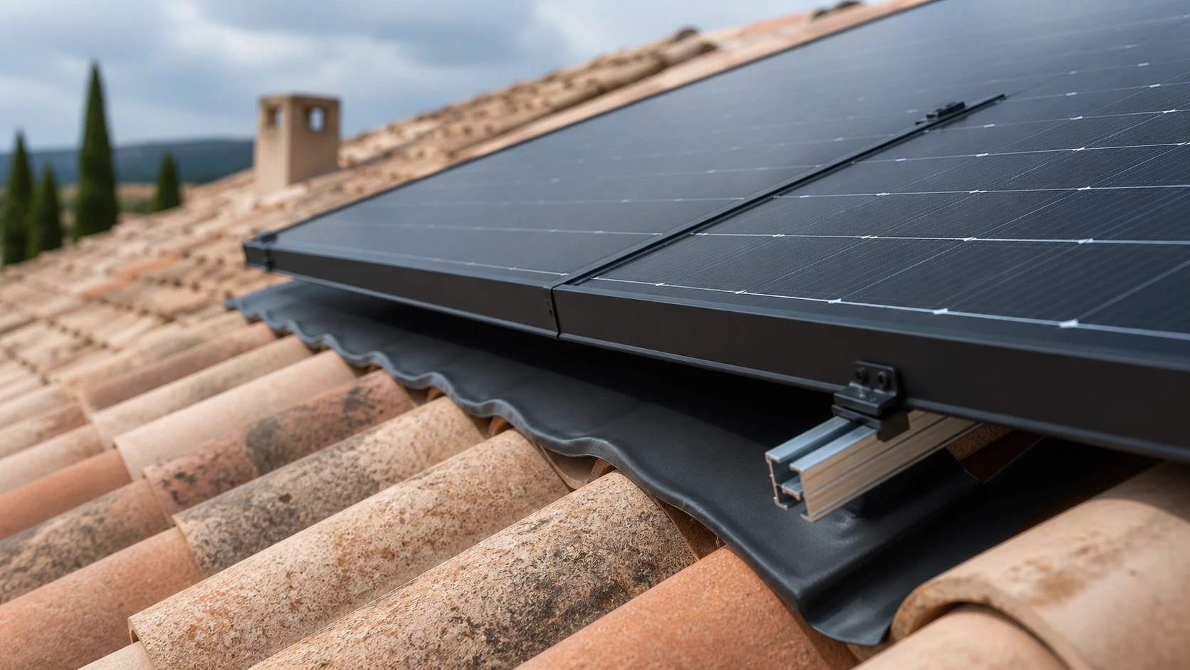 Détail de cellules photovoltaïques monocristallines