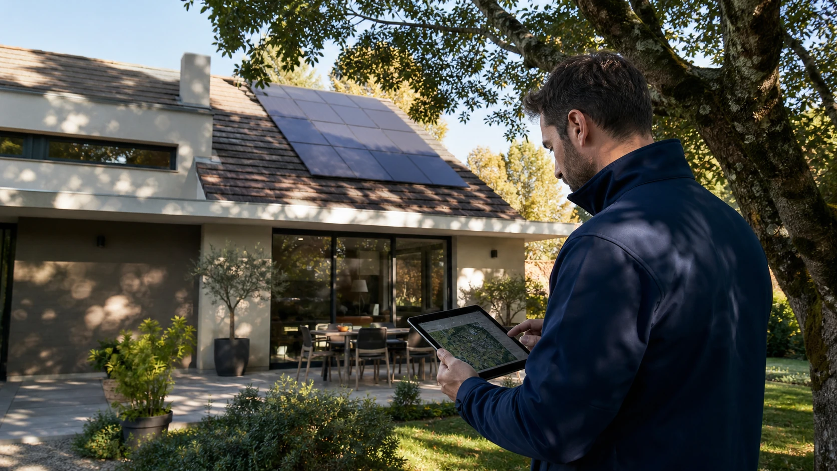 Conseiller présentant une étude solaire à une propriétaire
